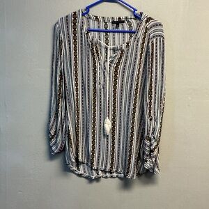 Signature Studio Multicolor Striped Blouse size L  0109